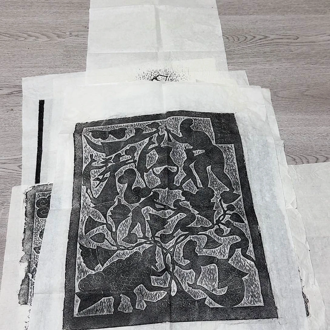 拓片用纸印石扁鹊砭石图