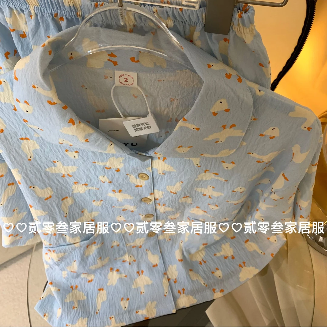 【大鹅】25新款日系童趣网红睡衣女童趣可爱宽松学生短袖短裤家居服