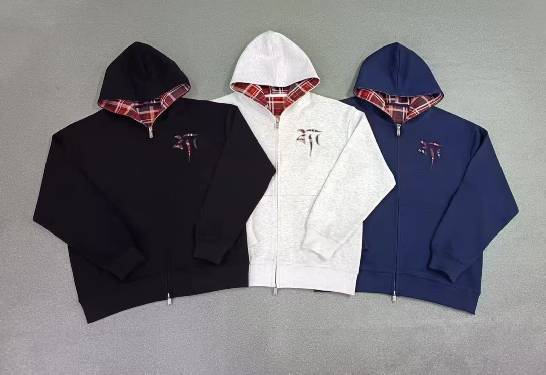 短款连帽开衫卫衣外套男女同款宽松高街外套