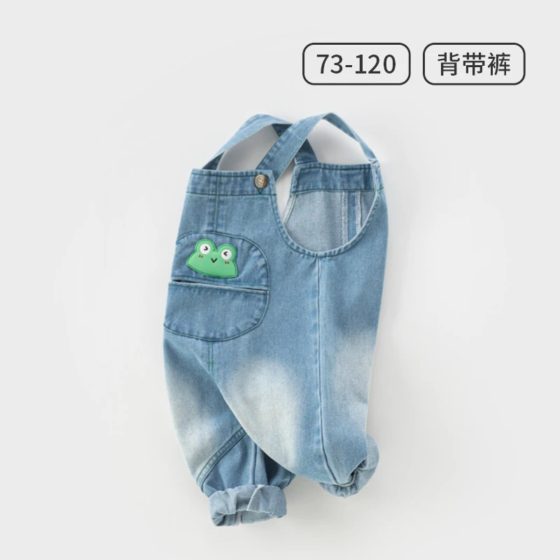 宝宝背带裤春秋款1一5岁男女洋气休闲裤小童裤子儿童牛仔裤6538