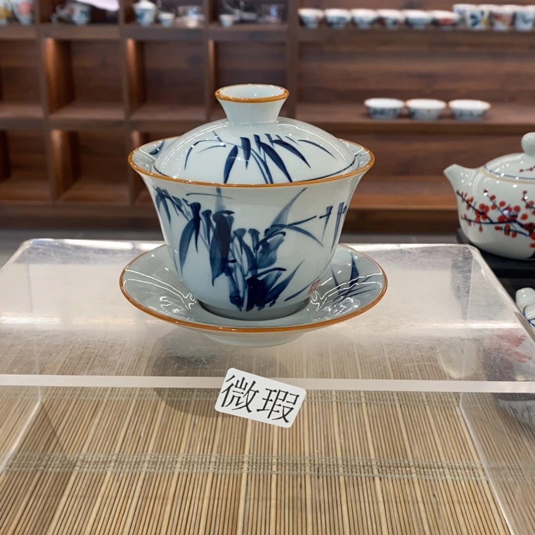 釉下彩老陶泥手工绘制