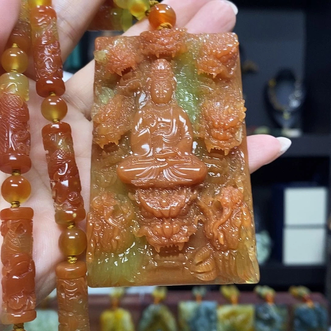 未镶嵌岫玉挂件吊坠项链