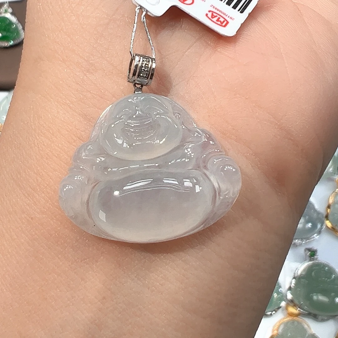 翡翠18K金镶嵌吊坠(不含链)佛公