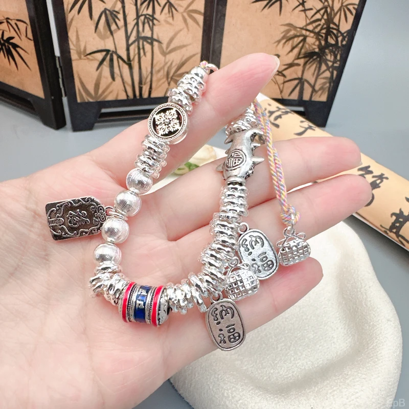 小胖福银9999盘缠手链手串新中式送女友礼物高级感轻奢