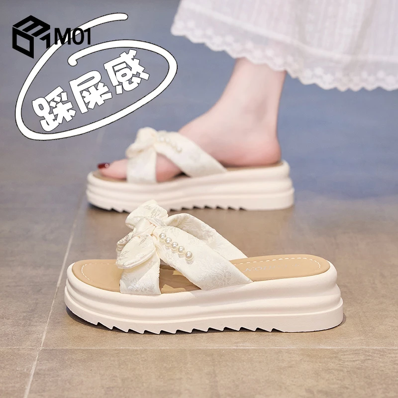 M01拖鞋女外穿2025夏季厚底百搭配裙子时尚休闲轻便仙女风沙滩鞋