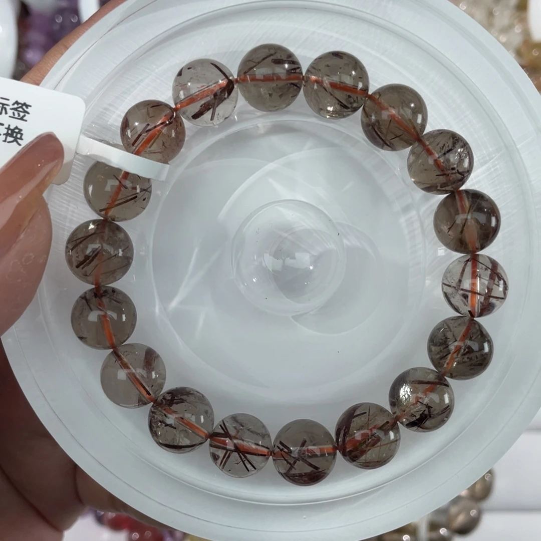 水晶未镶嵌手串009铜发晶水晶11m+