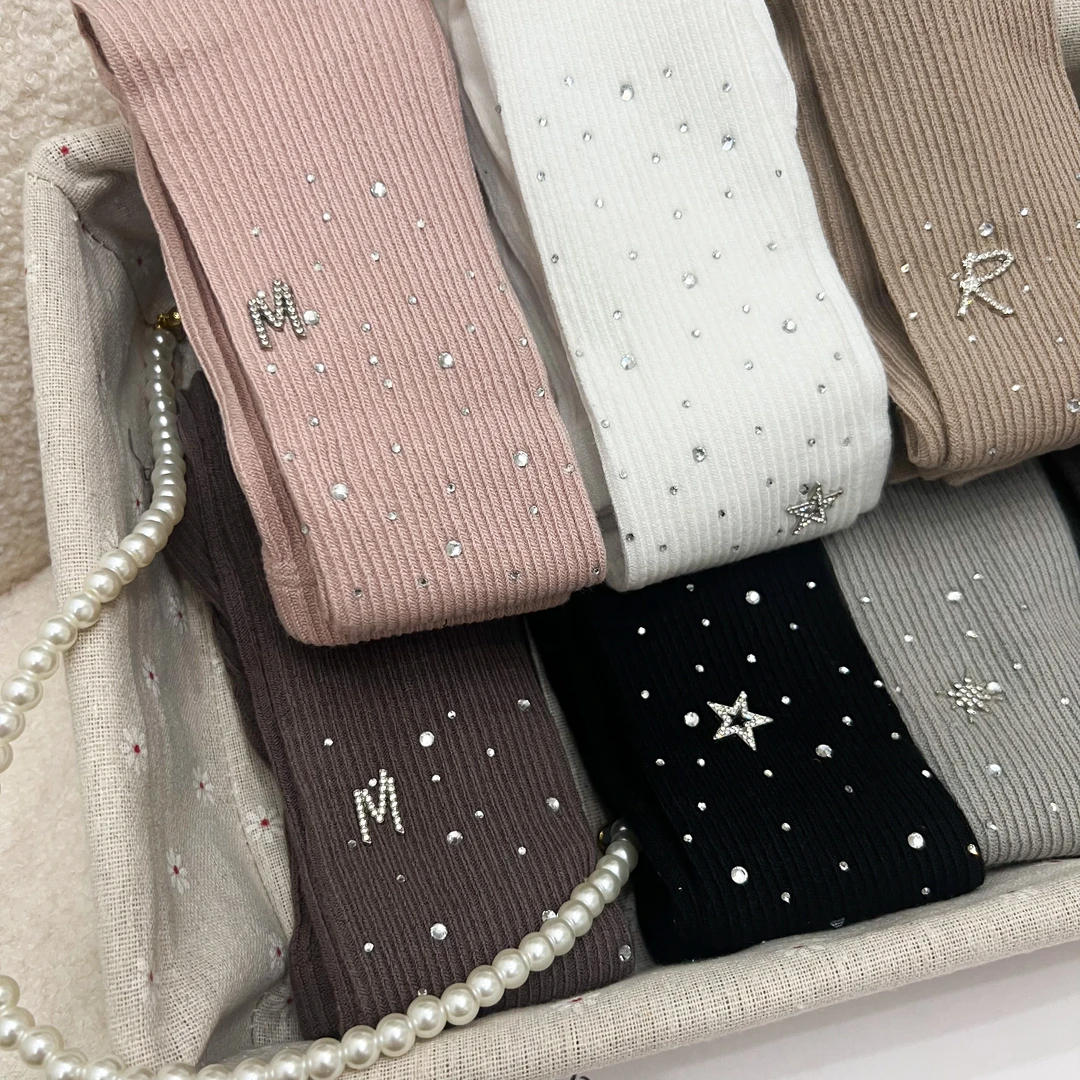 【Mt studio】【新款】精致烫钻打底连裤袜女童春秋百搭弹力柔软纯色