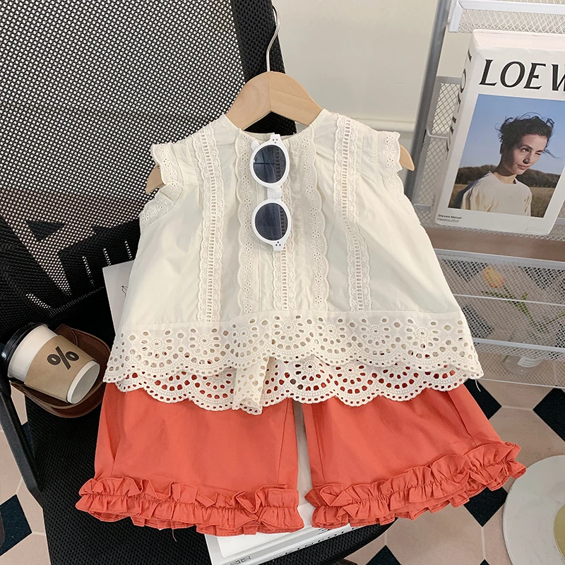 【米家原创】女童套装夏装2025新款洋气宝宝无袖上衣阔腿裤夏季衣服