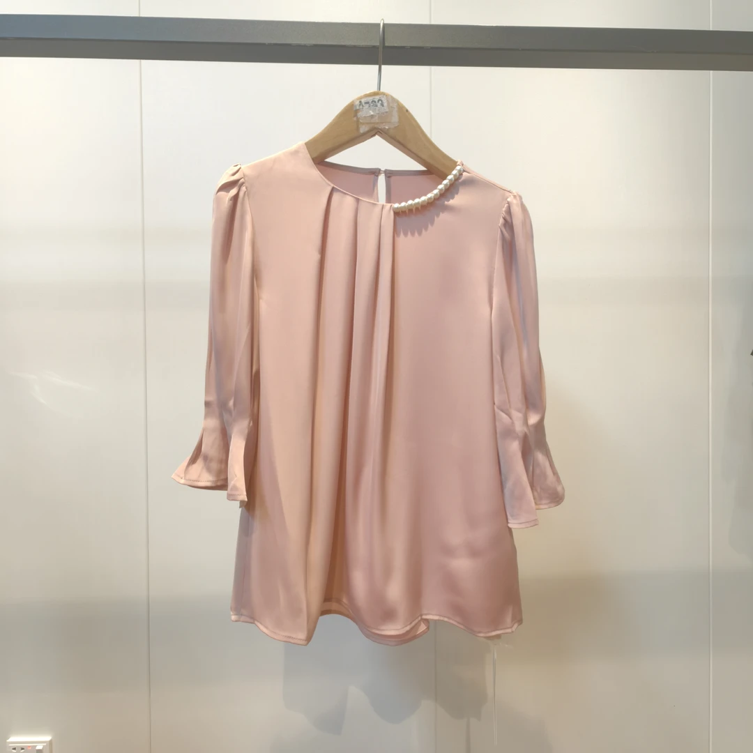 25年新款春季圆领短袖时尚百搭七分袖衫（2403086）