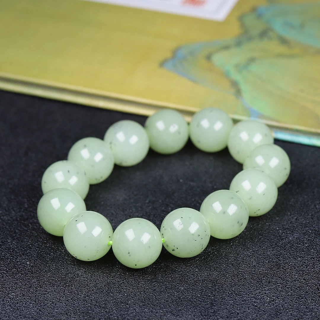 111163和田玉圆珠手串