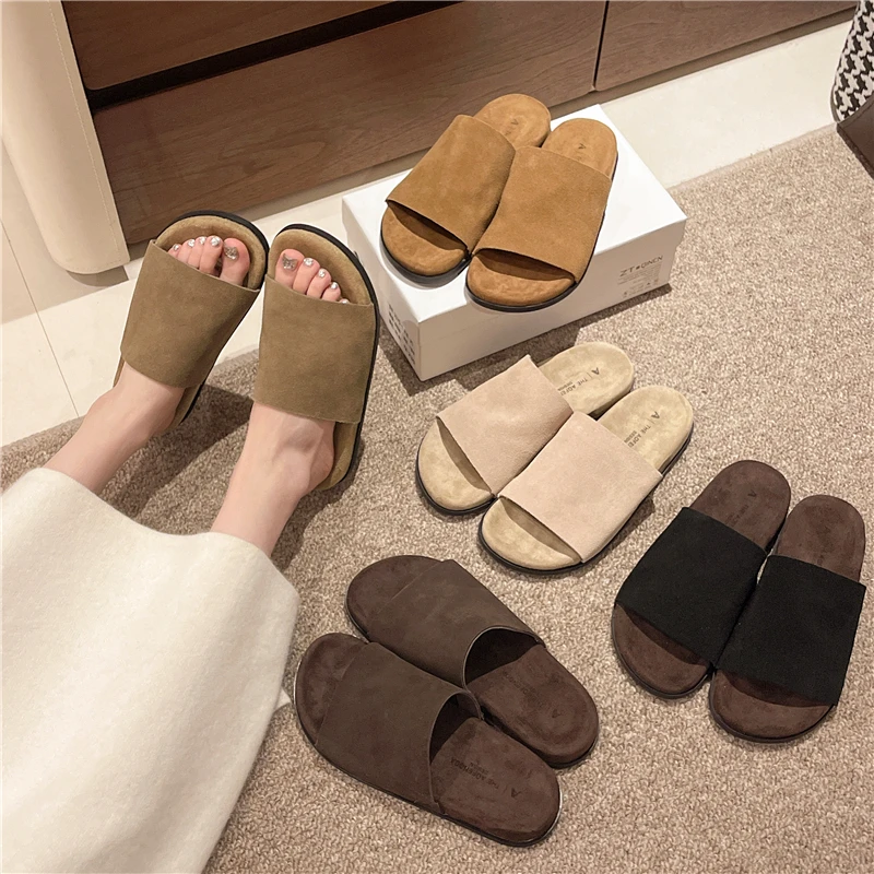 厚底4公分百搭时尚防滑一字拖2025夏季新款网红质感老钱风拖鞋女