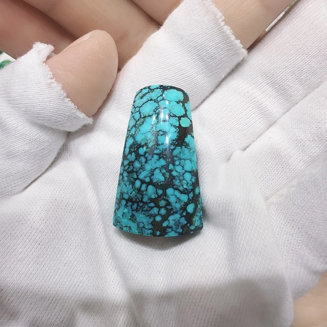 绿松石银S925镶嵌原矿绿松石