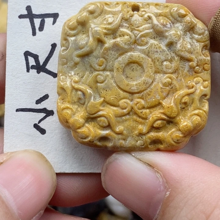 颈饰未镶嵌硅化珊瑚（珊瑚玉）