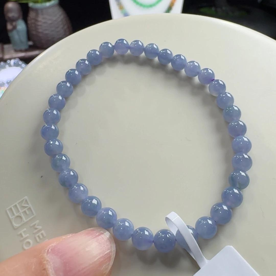 翡翠未镶嵌手链冰胶蓝莓紫单圈5mm