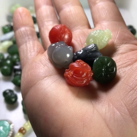 天然辰砂不**生吊坠项链腰链