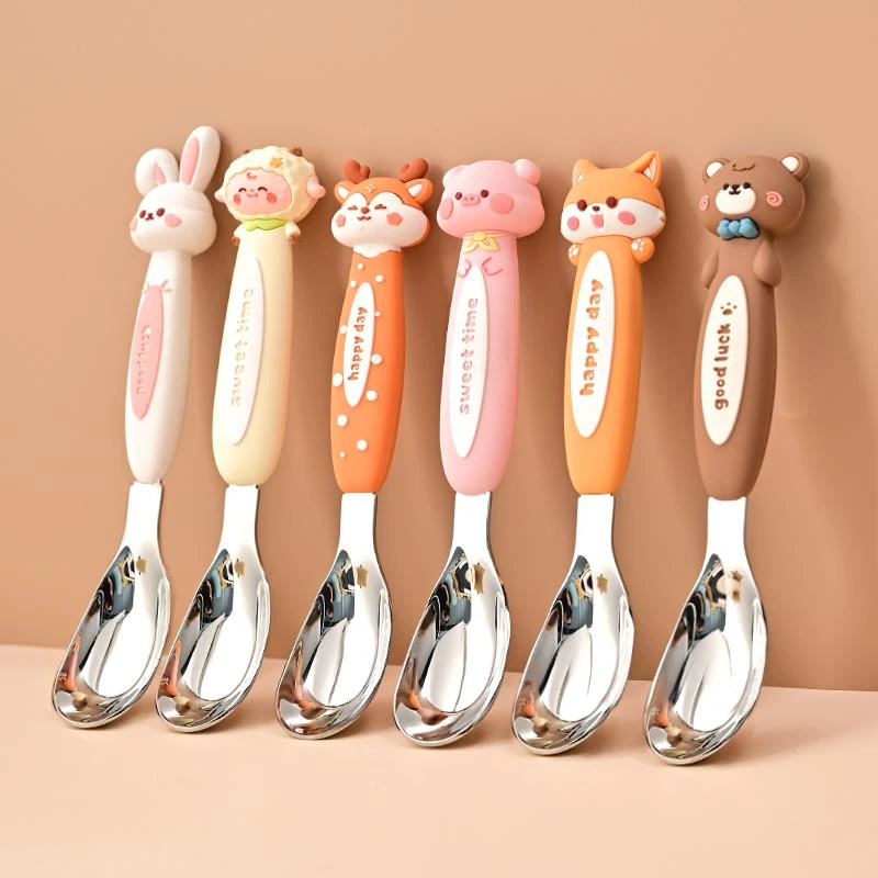 316不锈钢勺子元宝勺家用高颜值儿童宝宝勺精致汤匙吃饭小勺