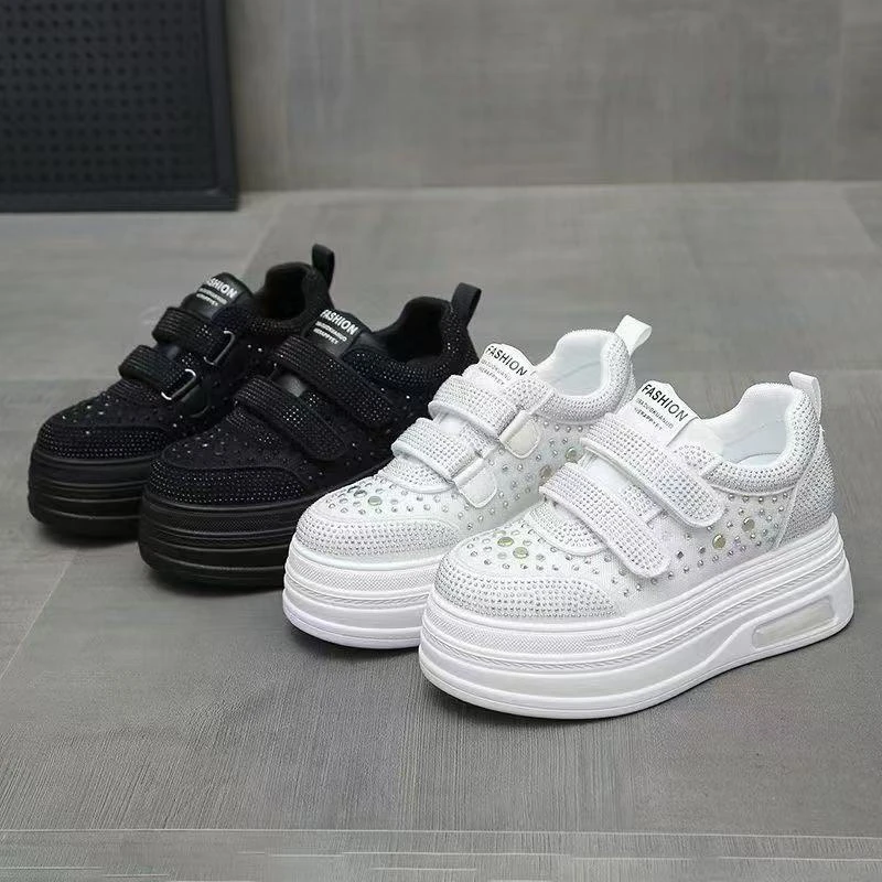 【华小姐】夏秋季新款时尚潮流圆头厚底透气百搭休闲鞋6853-1