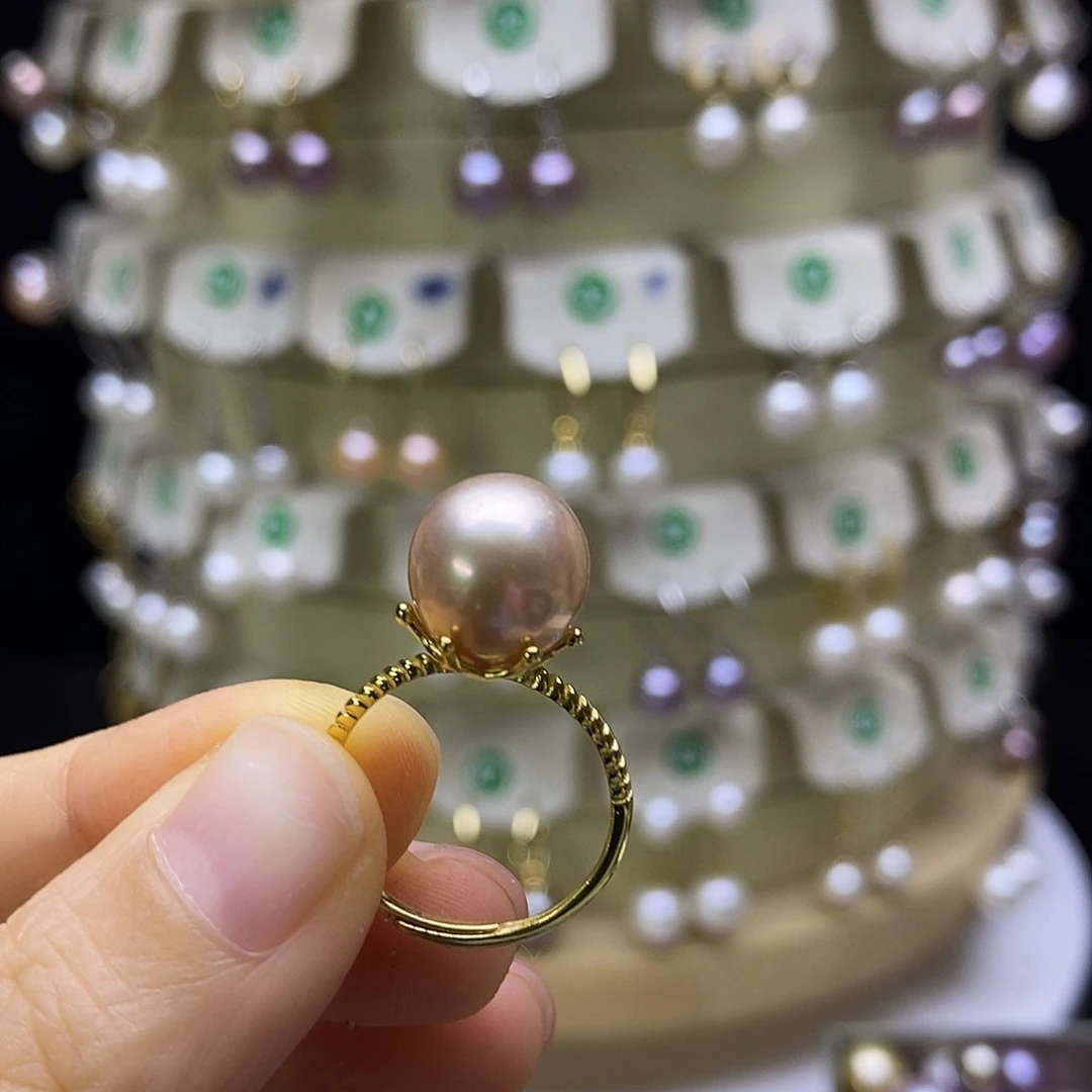 戒指银S925镶嵌淡水珍珠