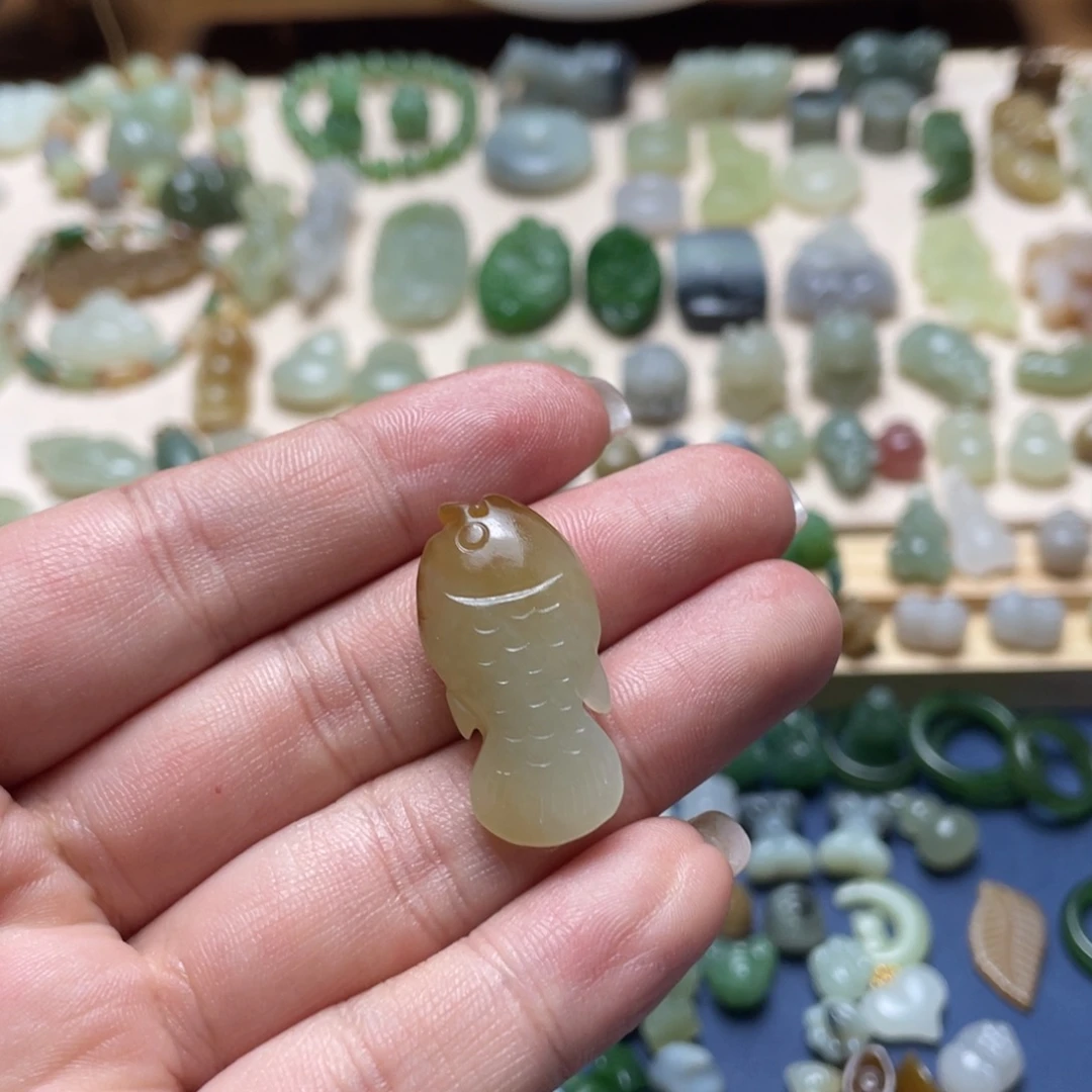 和田玉足银镶嵌吊坠(不含链)