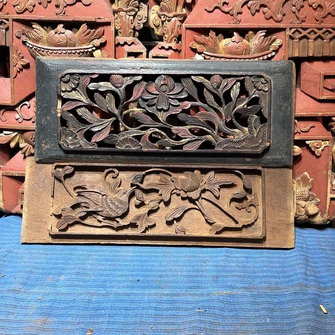 刀***姨香榧木老木雕花板