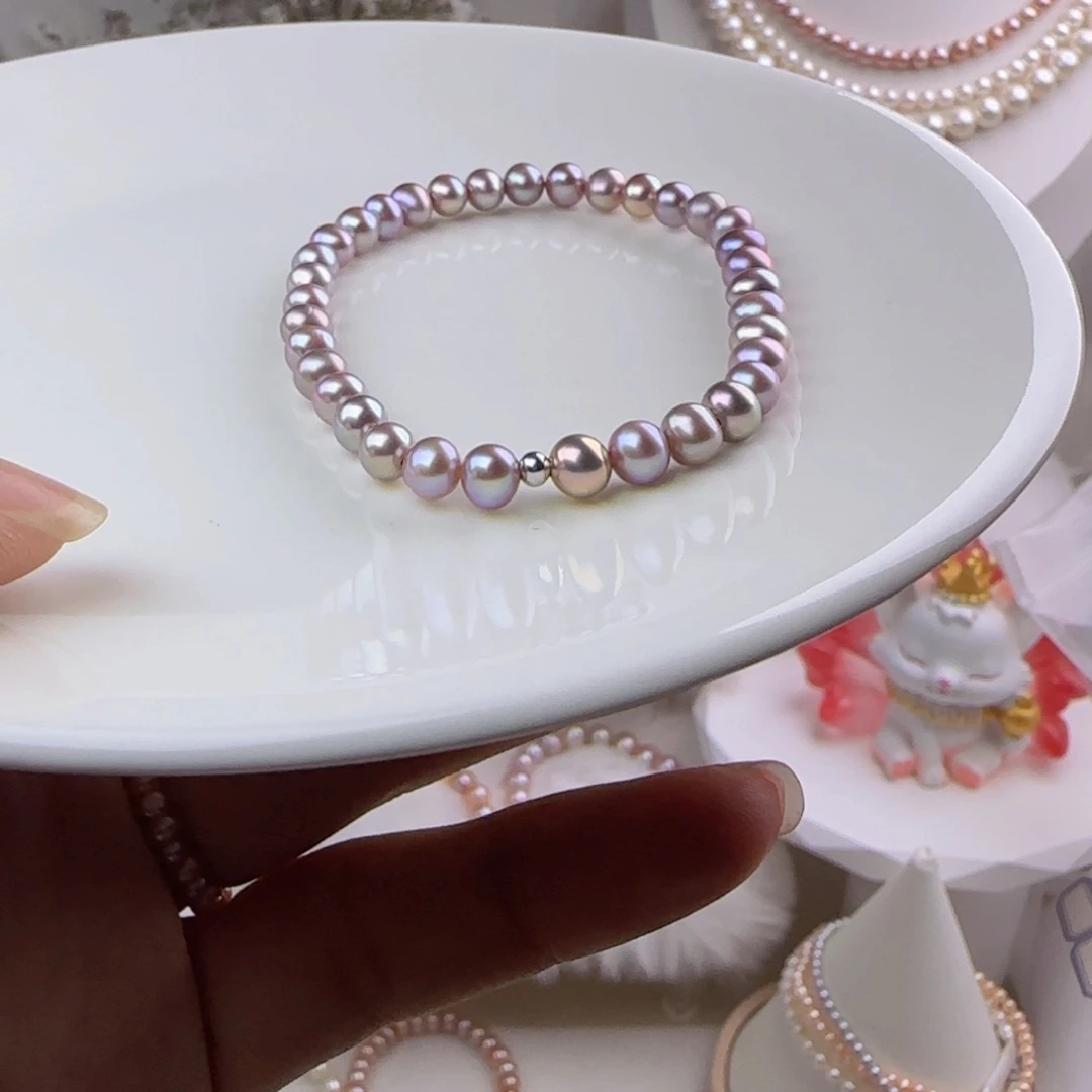 未镶嵌手绳淡水珍珠5-6mm微微瑕