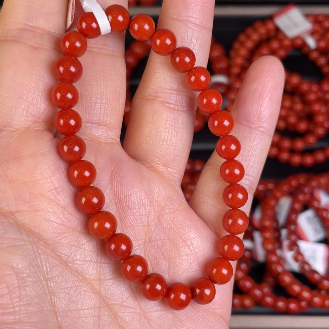 C***D南红玛瑙未镶嵌手链满肉满色花