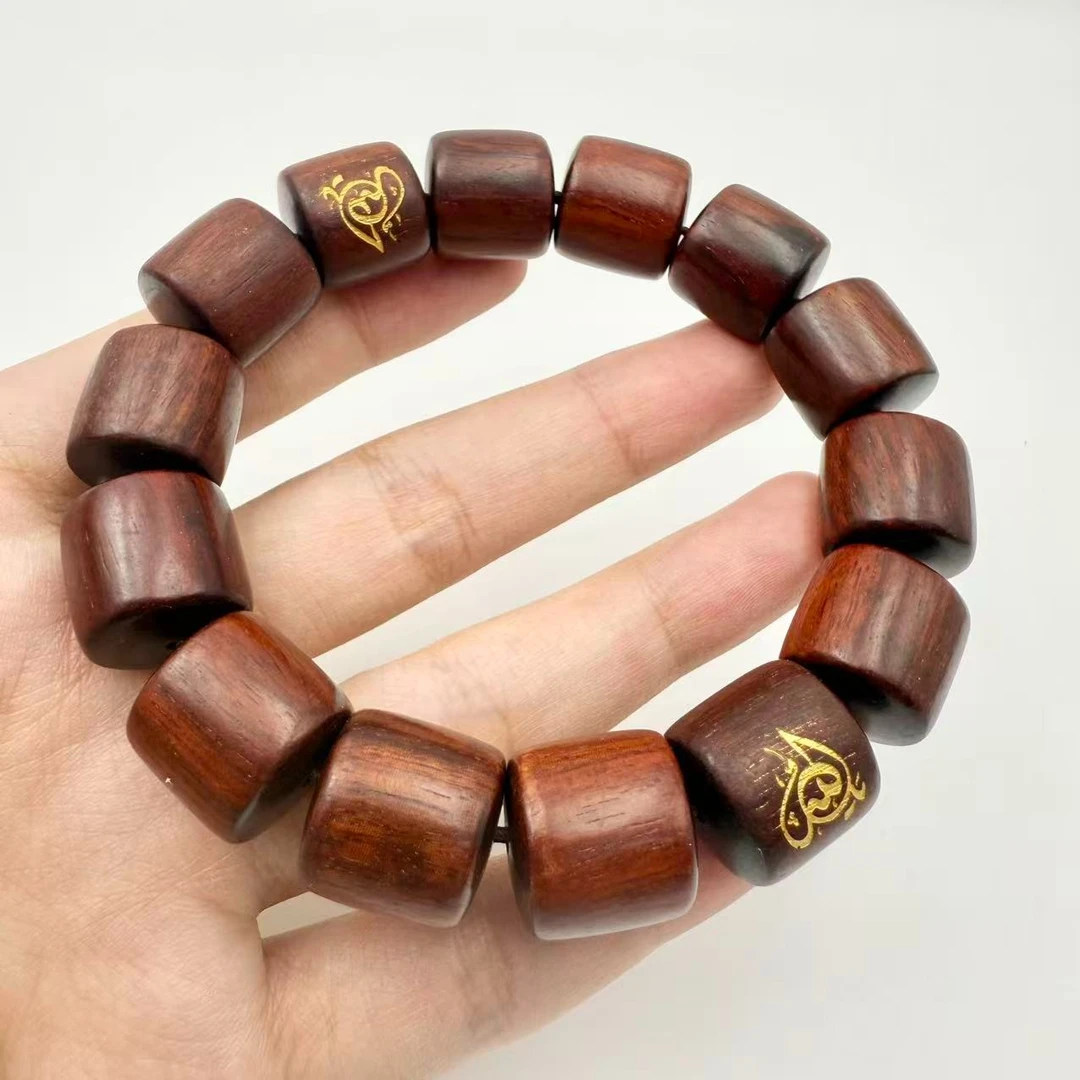 赞比亚血檀木手串桶珠手链串珠饰品