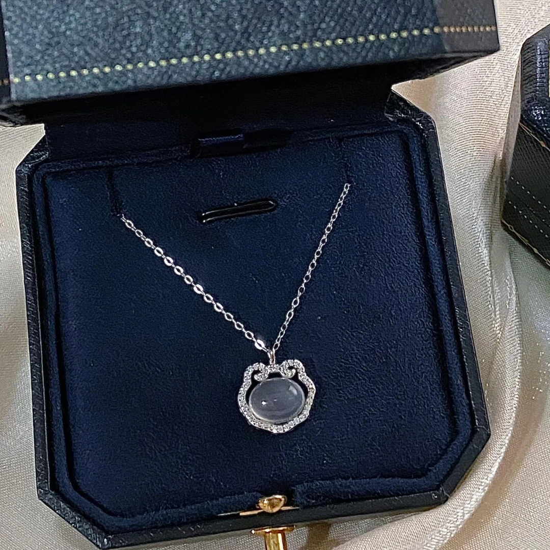 坠链均足银 999纯银猫咪平安锁项链女轻奢小众高级感闺蜜生日礼物