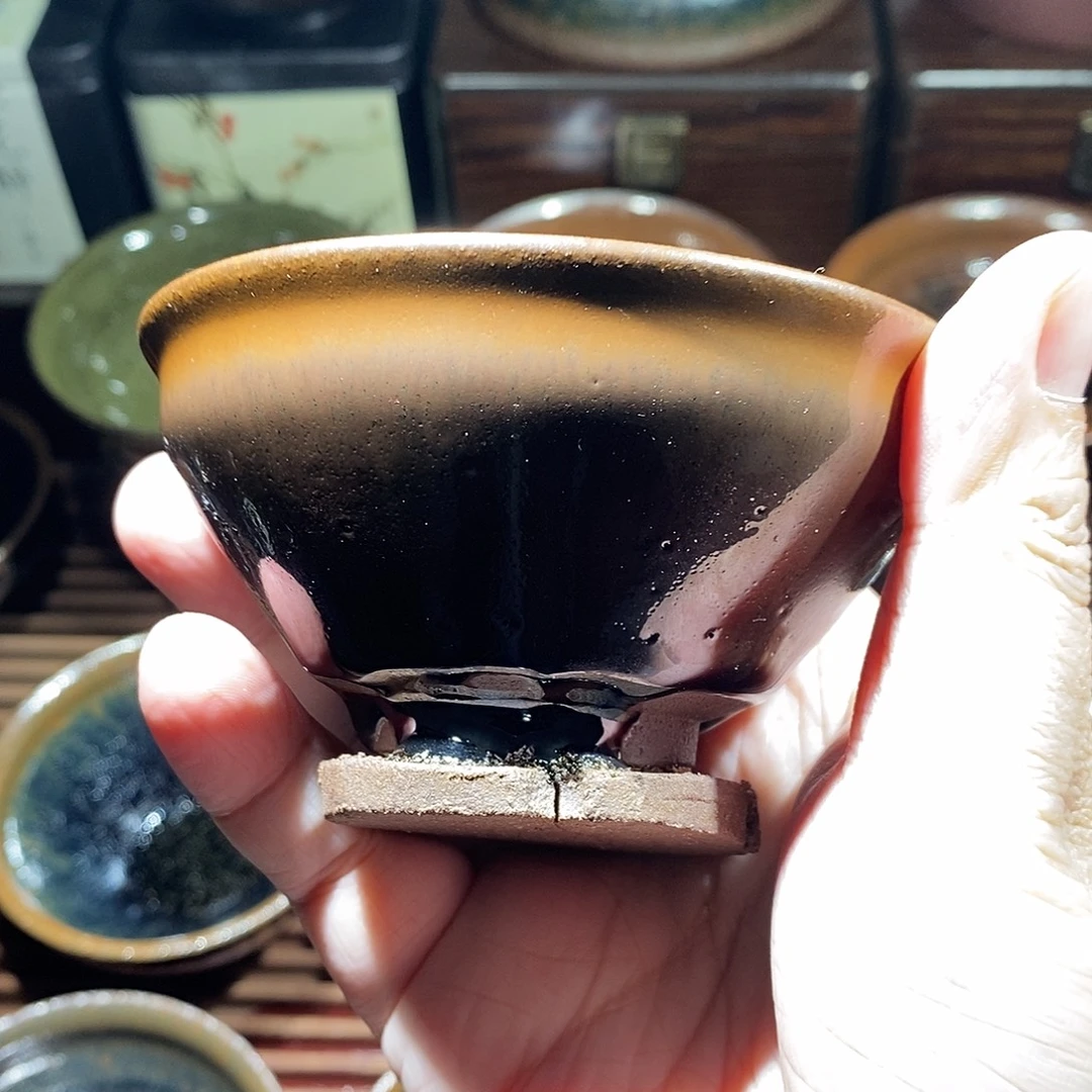 嗨***樂茶盏通天龙窑柴烧建盏学习样品(微瑕)