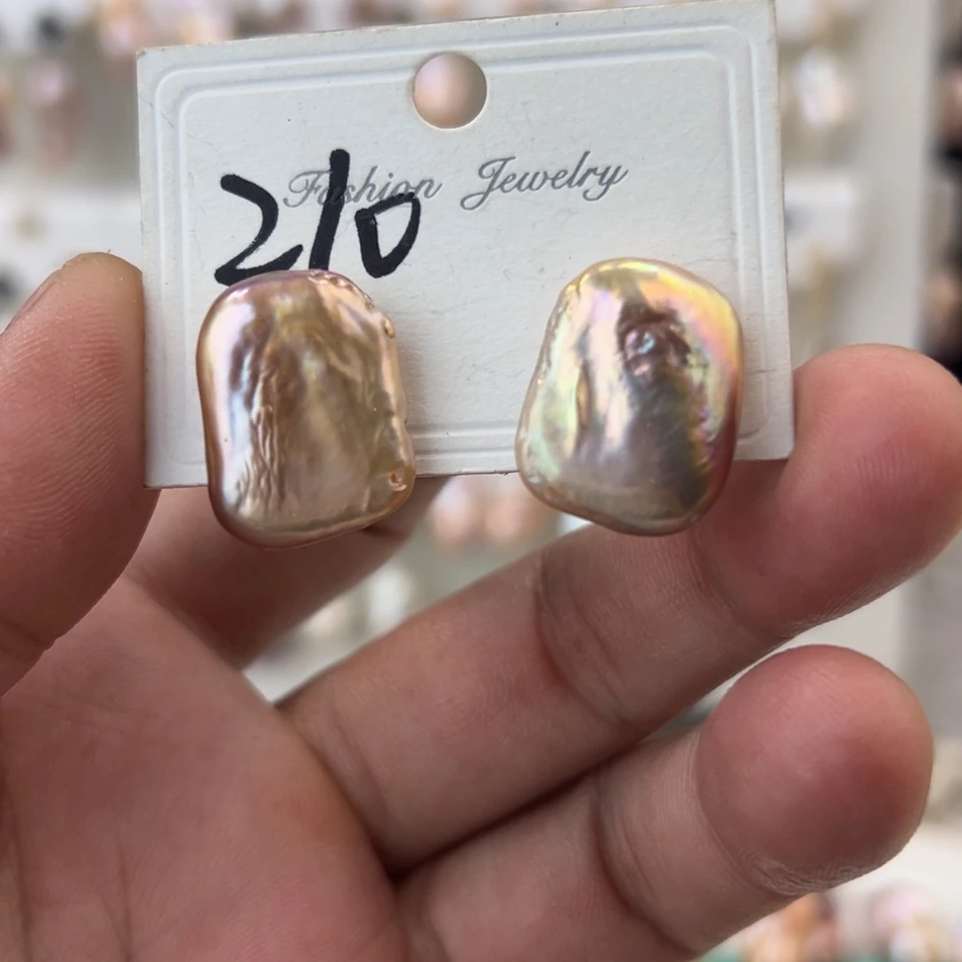 淡水珍珠耳饰银S925镶嵌