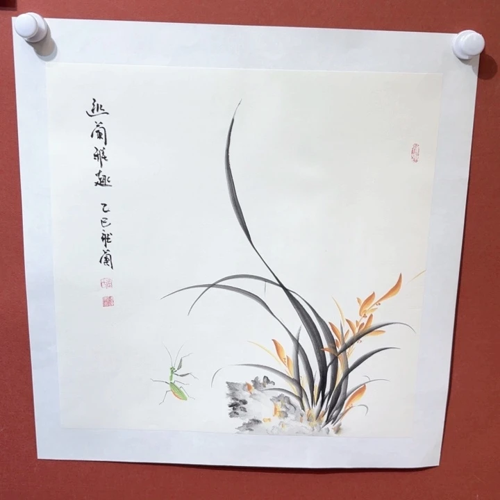 国画听兰老师花鸟