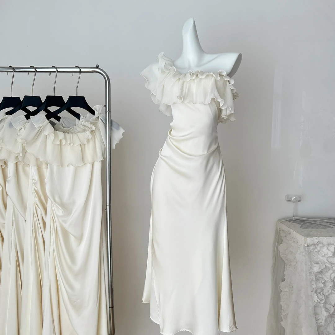 从一时刻呼吸决定纯欲风缎面鱼尾连衣裙一裙多穿高级晚礼长裙