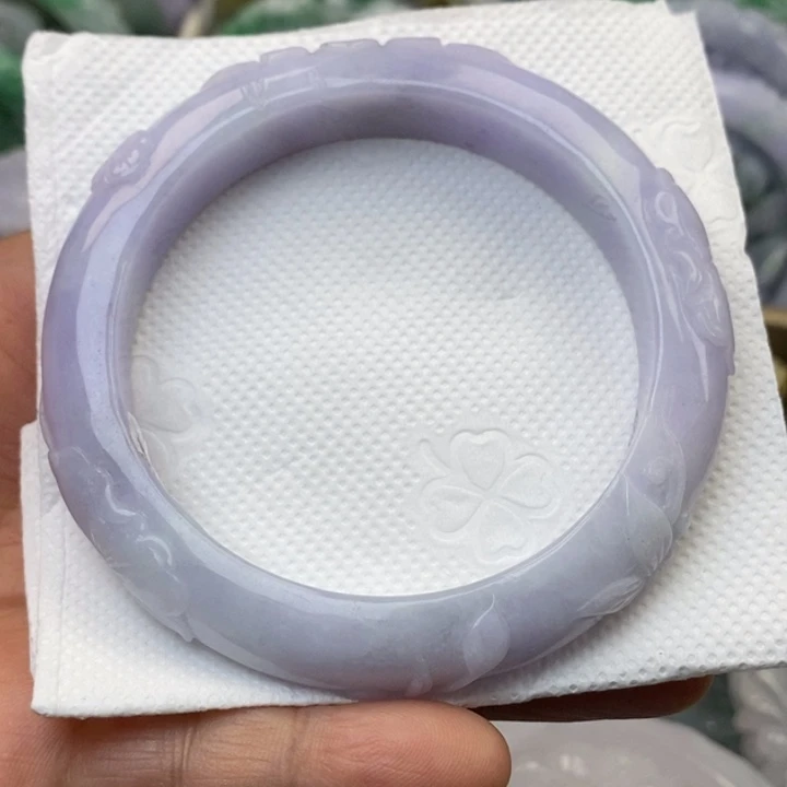 翡翠未镶嵌手镯58.2荷花211