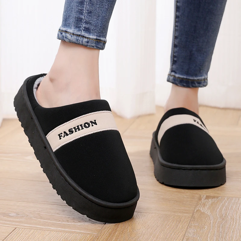 秋冬季勃肯拖鞋女保暖加厚底高颜值毛绒棉拖鞋男冬天室内家居外穿