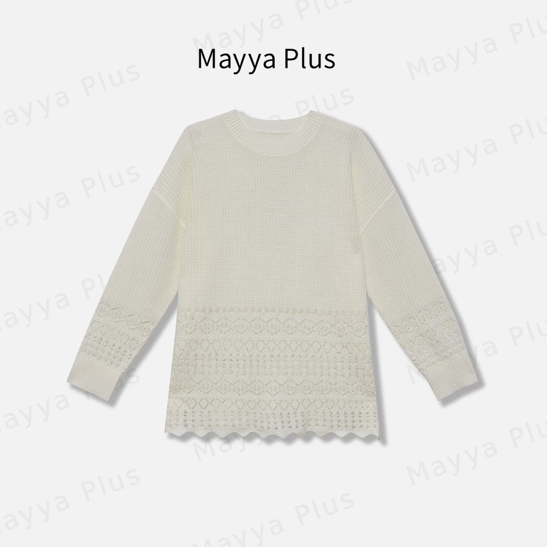 【醒春集】Mayya Plus麦芽定制高级镂空针织衫百搭减龄上衣32518321