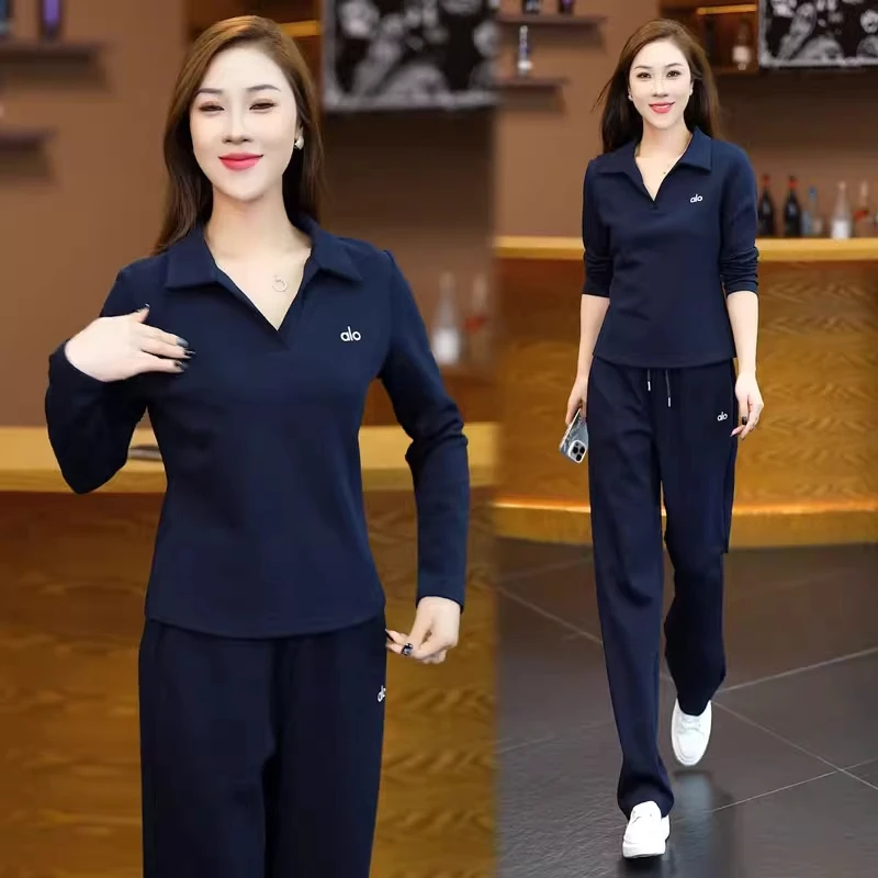 时尚休闲套装女2025秋季新款洋气宽松显瘦卫衣阔腿裤运动服两件套