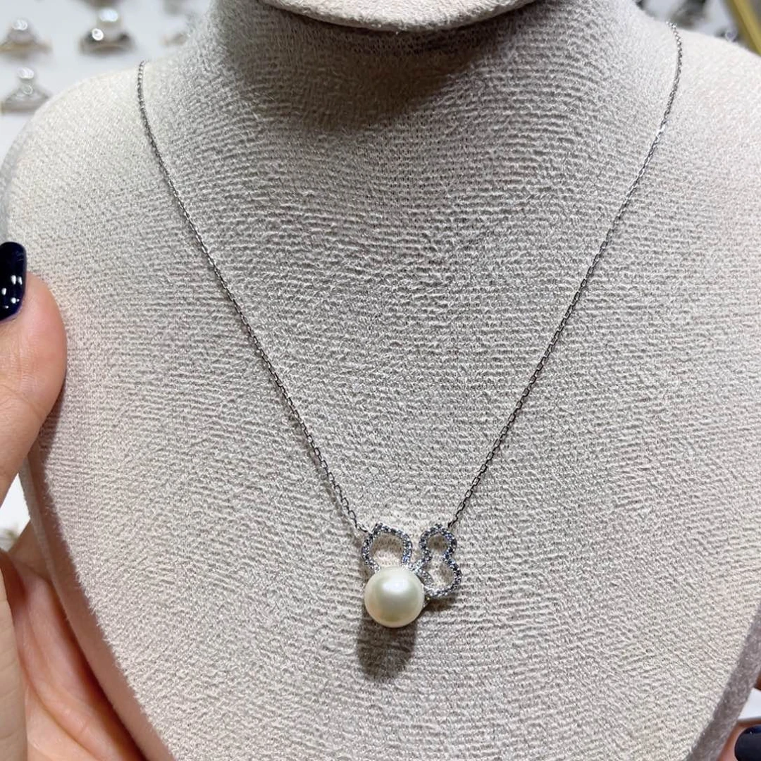 套链银S925镶嵌淡水珍珠