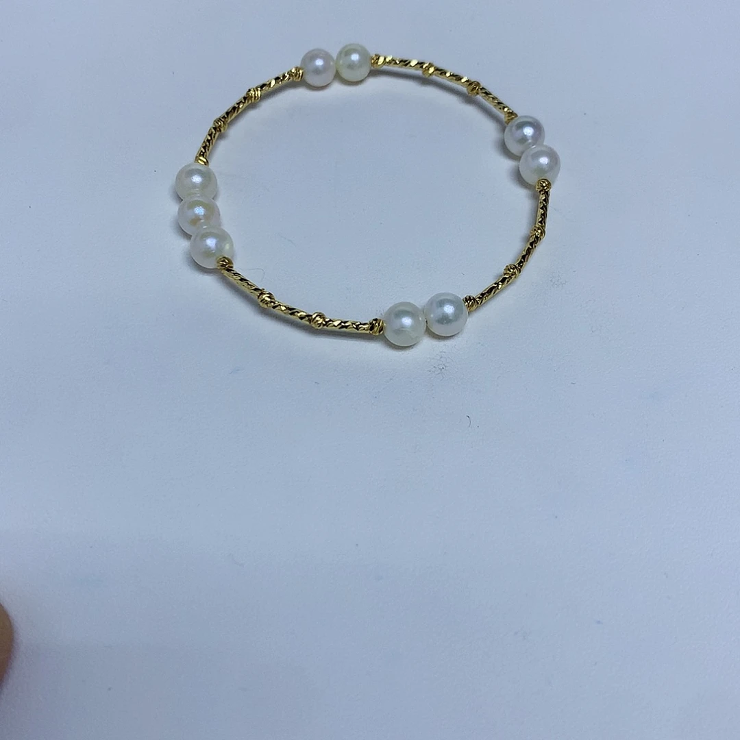 手链海水珍珠银S925镶嵌6-7