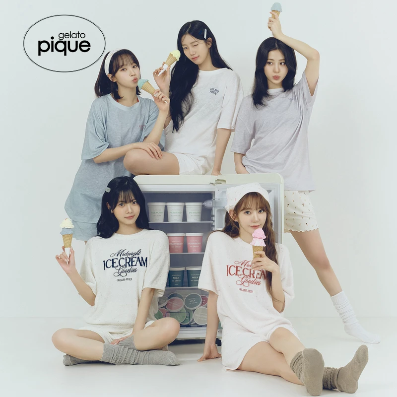 gelato pique25夏季新品女团同款冰淇淋印花短袖睡衣PWCT252228