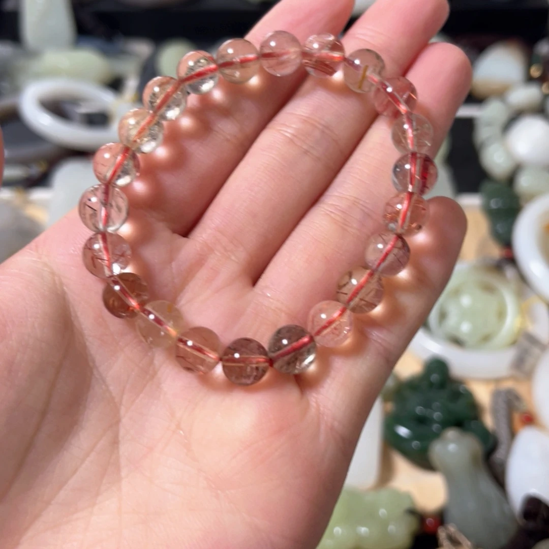 未镶嵌手链水晶彩发晶手链卡8.5mm