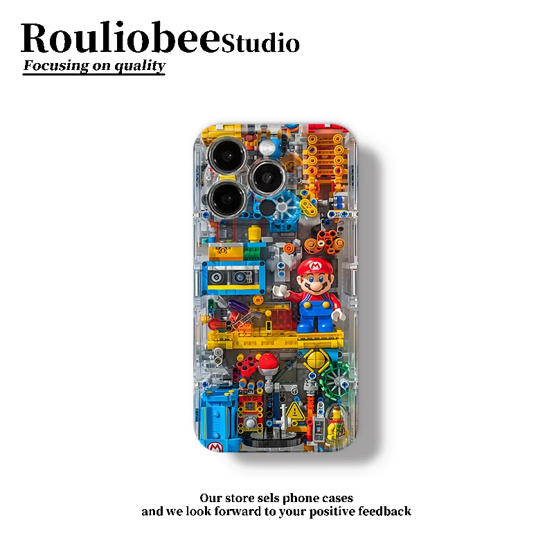 BANCA积木马里奥适用苹果16/15promax菲林手机壳华为vivo小米oppo