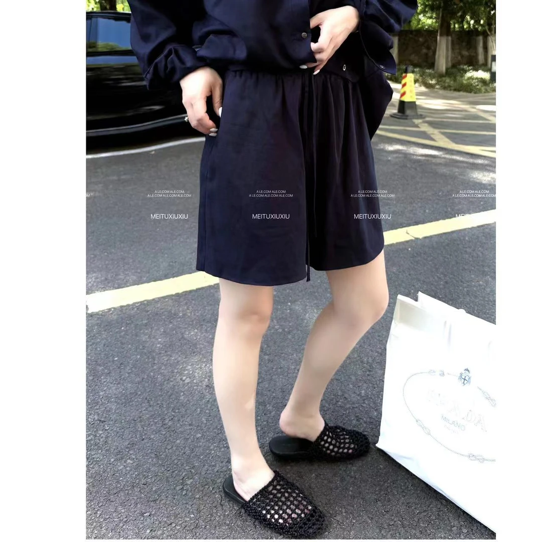 【阿乐家】大码微胖“夏日标配”随性实穿显瘦百搭松紧腰抽绳短裤