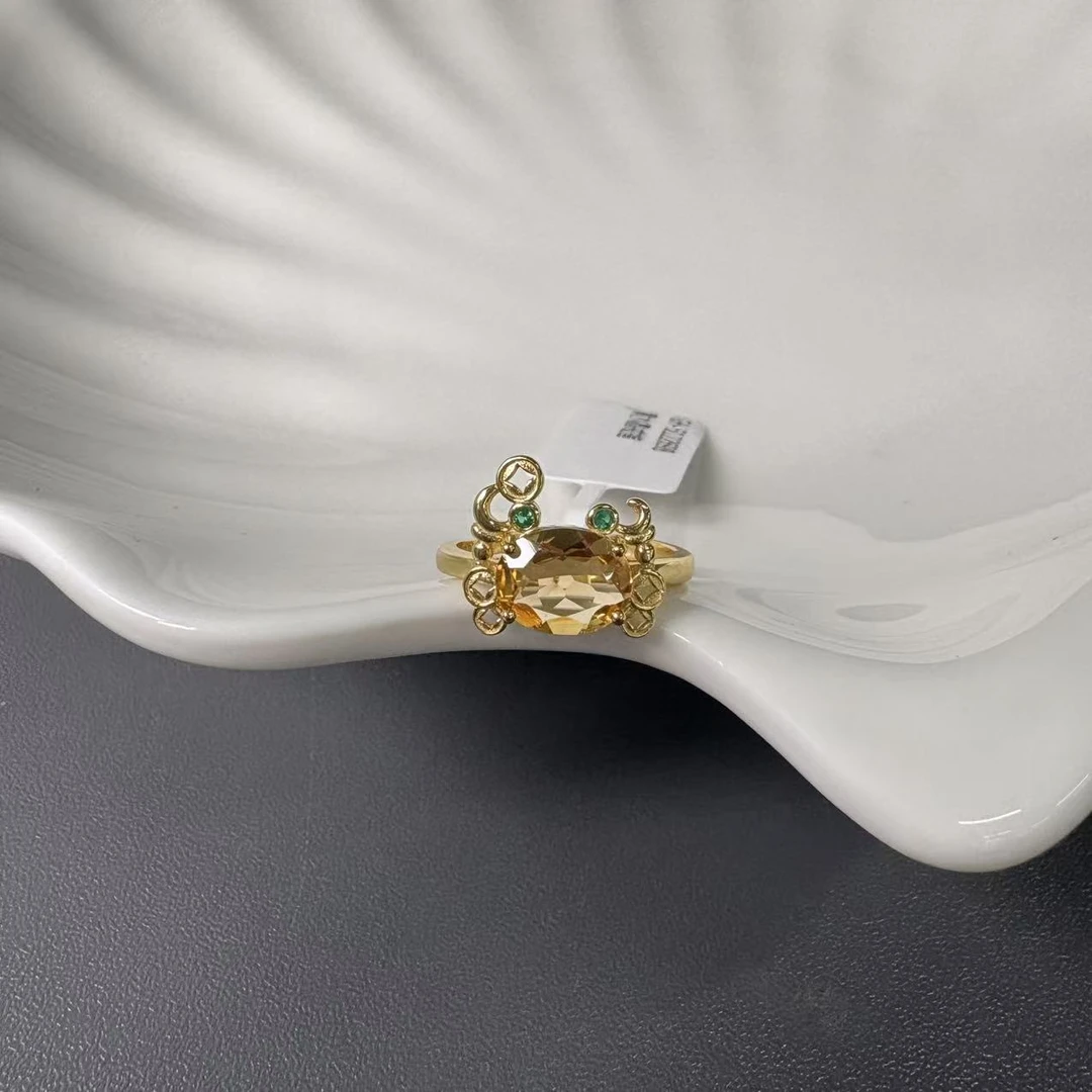 【洪老师】天然黄水晶戒指