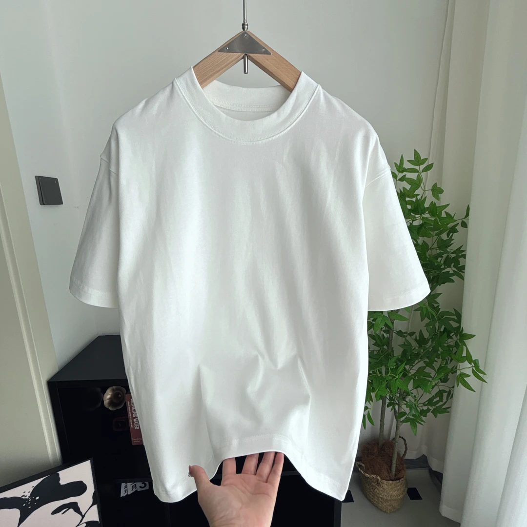 夏季纯棉纯色短袖男士T桖简约时尚百搭圆领半袖情侣简约圆领休闲