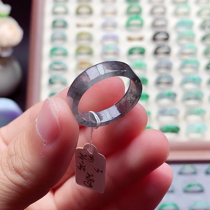 翡翠未镶嵌戒指24-25号