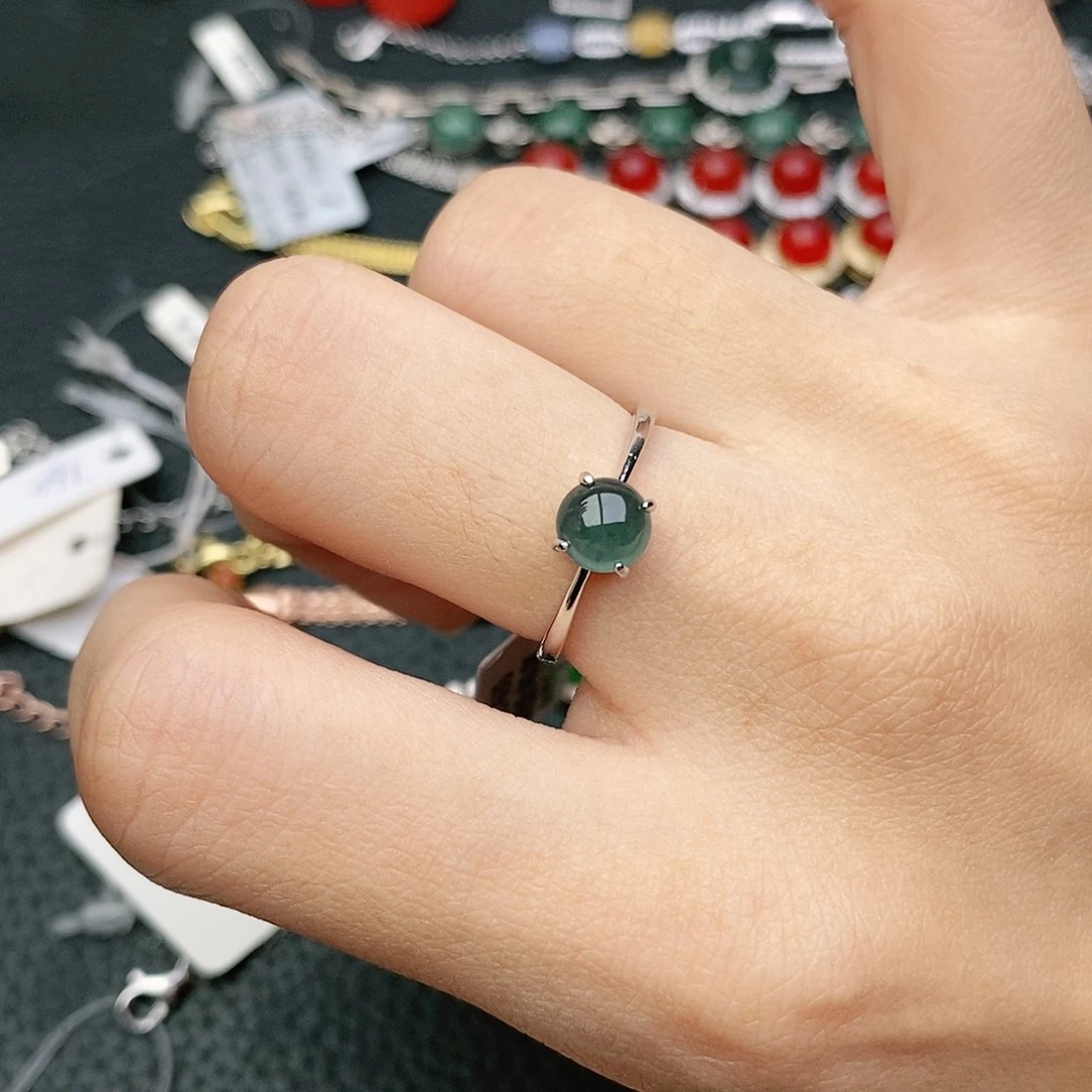 翡翠银S925镶嵌戒指