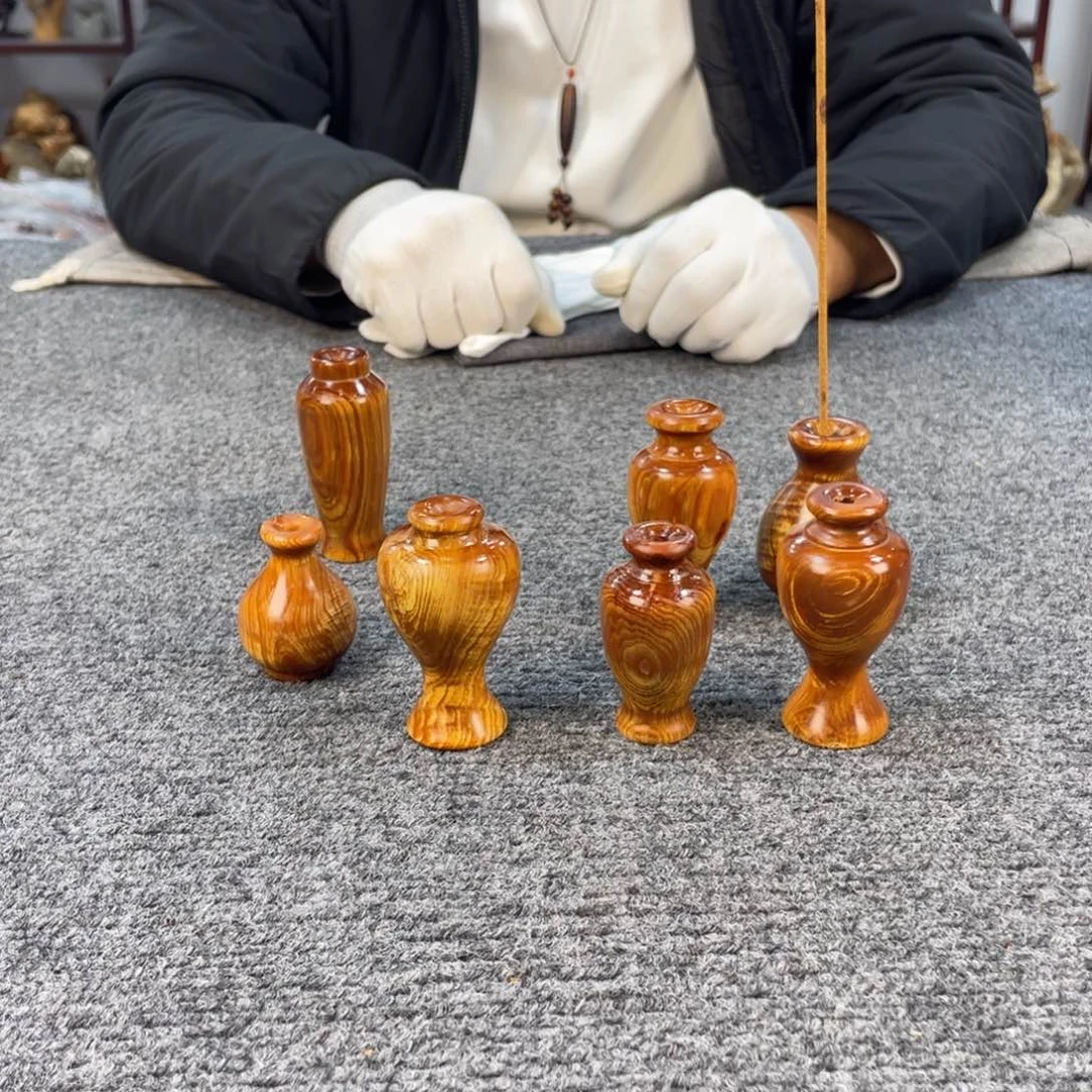 柏木（崖柏）太行崖柏，到手两个，手把小花瓶