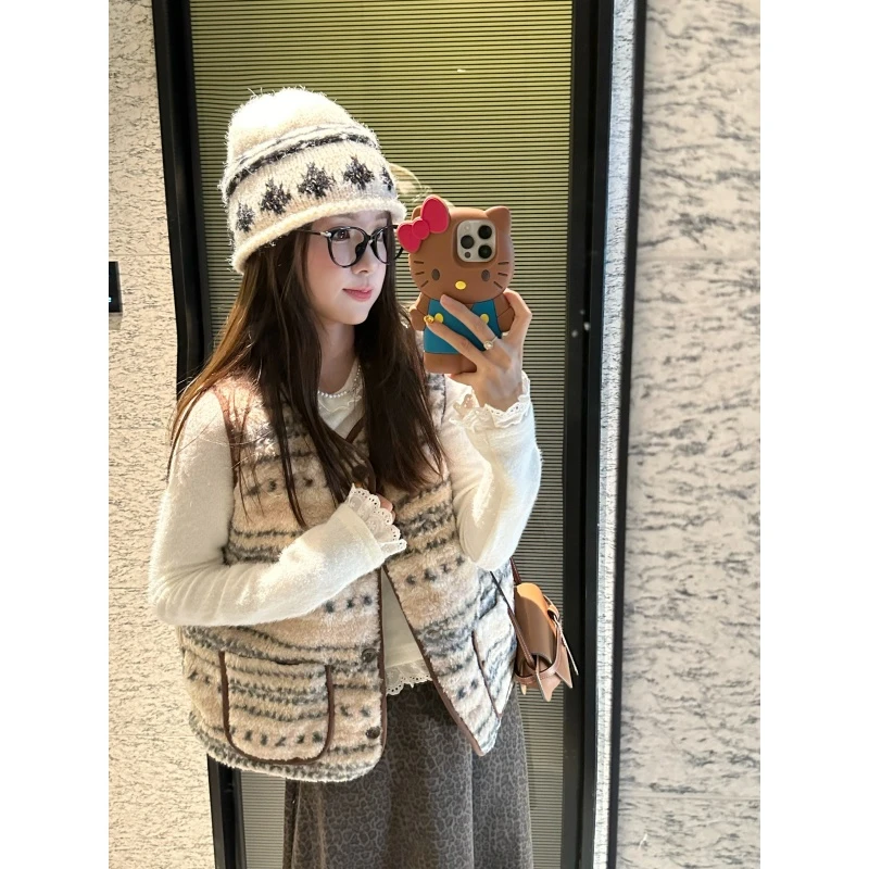 【美拉德马甲】气质百搭复古免烫百搭女秋冬口袋-MJ20251339