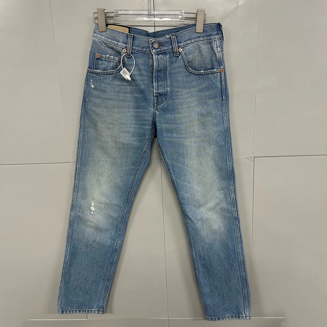 99新  GUCCI古驰 破坏水洗牛仔长裤 32码 D19960