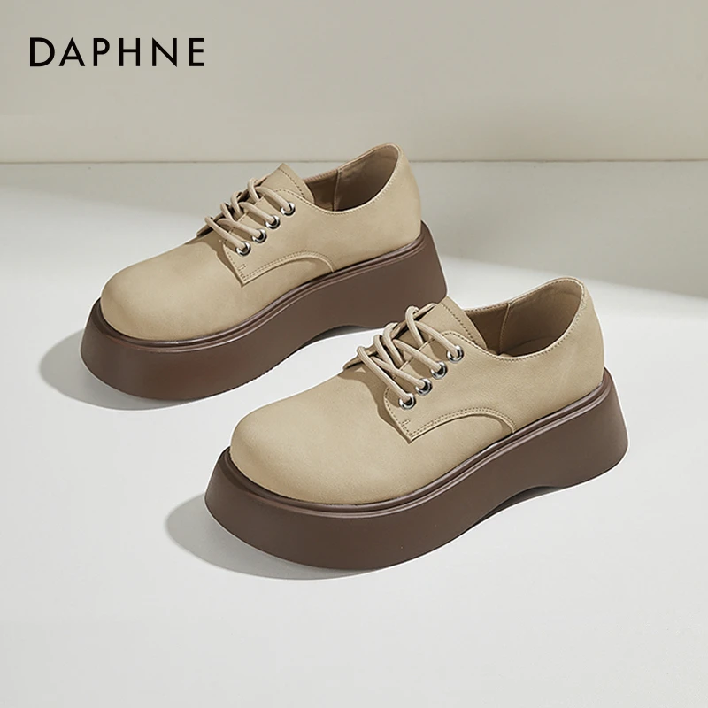 达芙妮厚底乐福鞋女2025复古勃肯鞋单鞋春季配裙子的英伦风小皮鞋